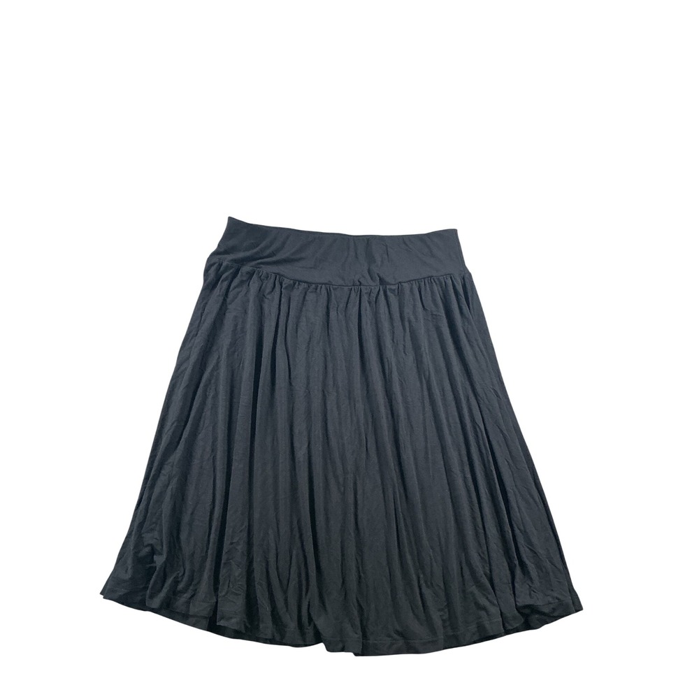 Hilary Radley Black Pleated A-Line Skirt XXL Elastic Waist Stretch CU6094-53U